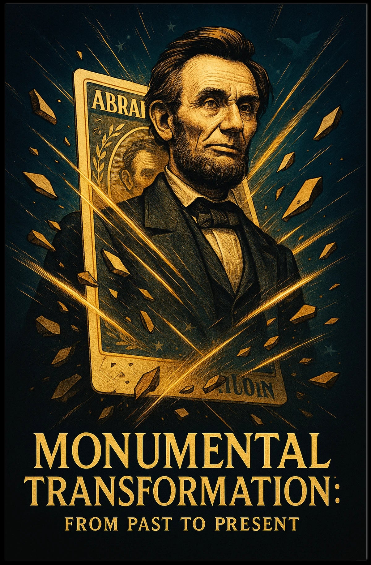 Abraham Lincoln 3d Pop Poster