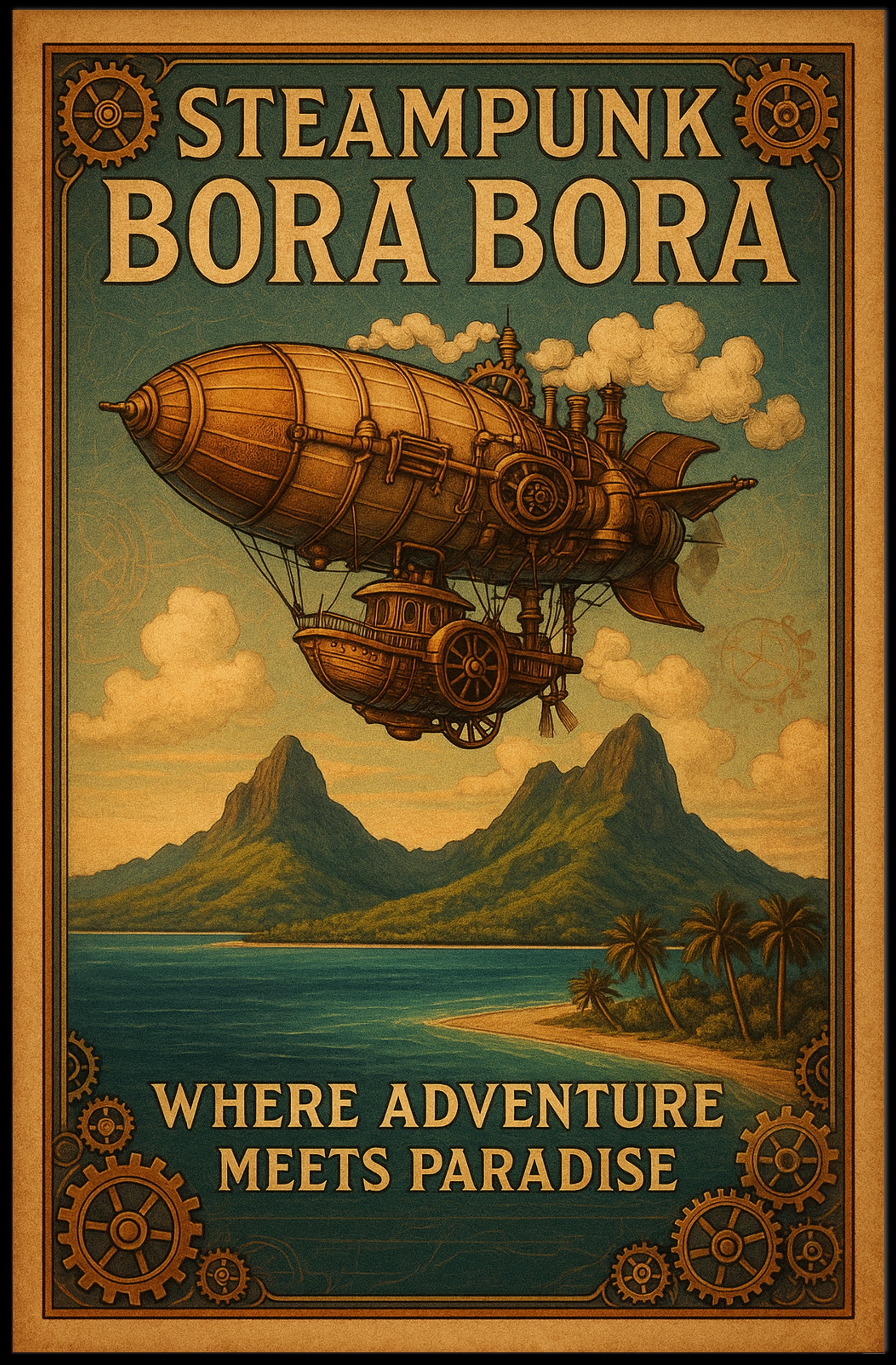 Steampunk Bora Bora Poster