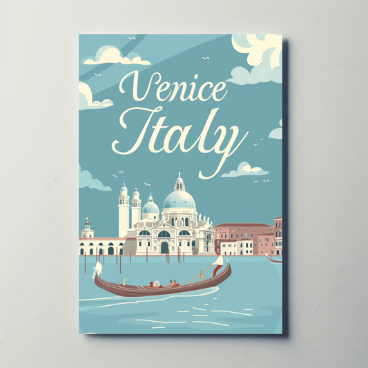 Venice, Italy - Gondola Vintage Style Poster
