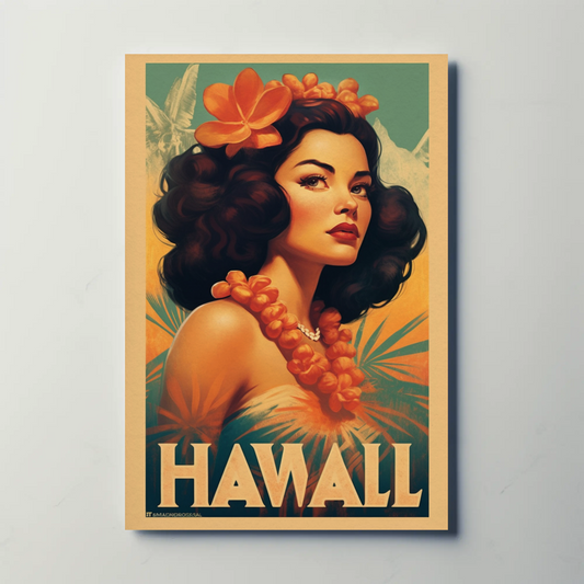 Hawaii Vintage Travel Poster