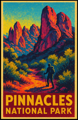 Pinnacles National Park Vintage Adventure Poster