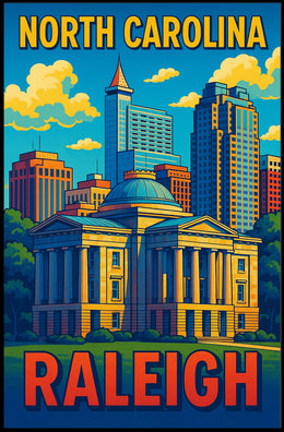 Raleigh, North Carolina Skyline Poster