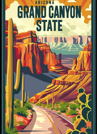 Grand Canyon Vintage Travel Adventure Poster