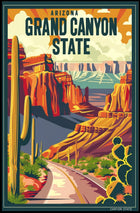 Grand Canyon Vintage Travel Adventure Poster
