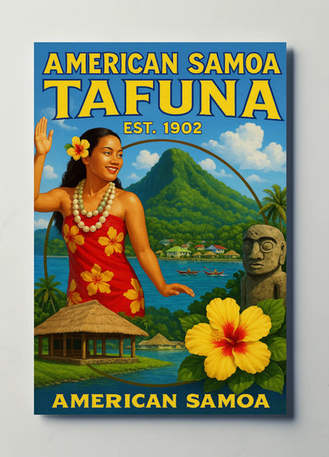 Tafuna American Samoa Paradise Coastline Travel Poster