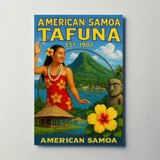 Tafuna American Samoa Paradise Coastline Travel Poster
