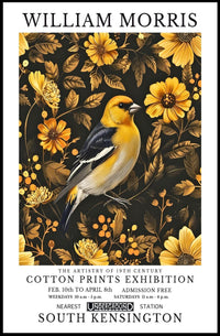 William Morris Inspired Elegant Bird Exhibition Artistic Poster