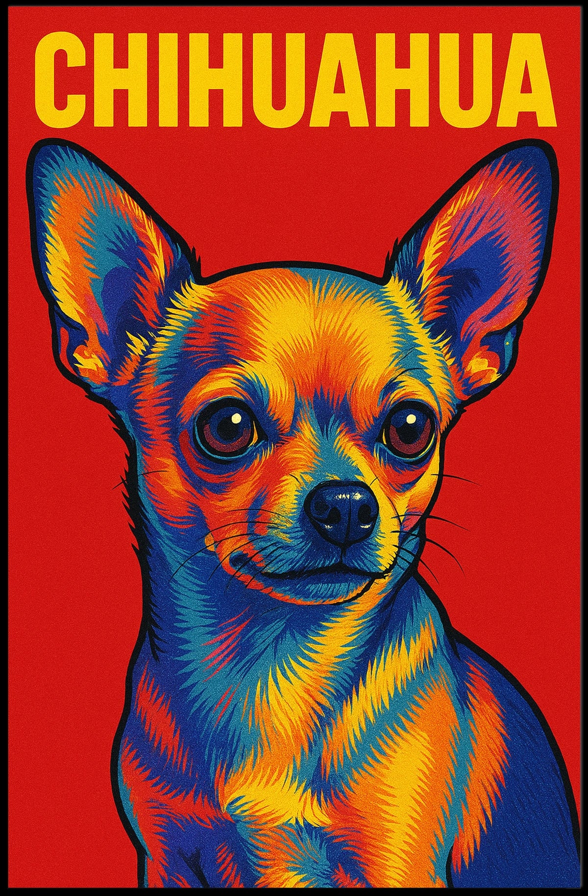 Vibrant Chihuahua Portrait Poster