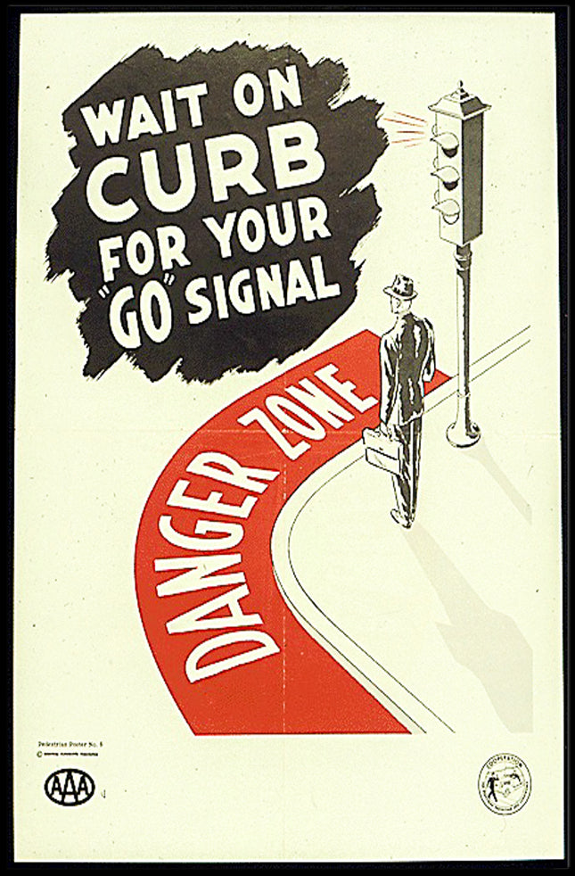 Pedestrian Safety Vintage Poster - Educational or Infographic Poster