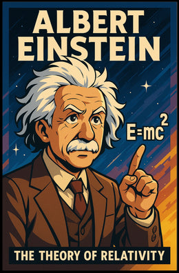 Albert Einstein Relativity Vintage Science Educator Poster
