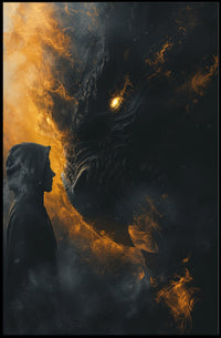 Dragon Confrontation Fantasy Art Poster Print PosterGoat