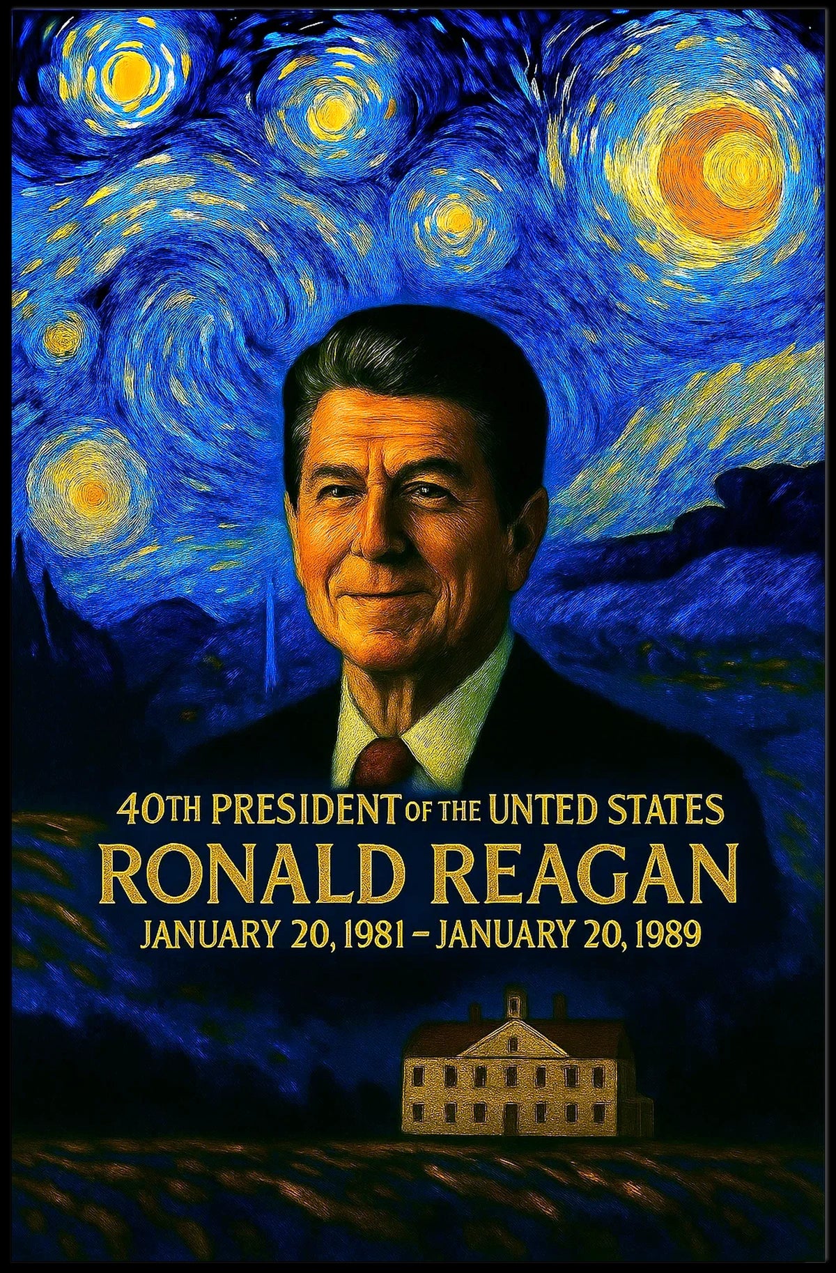 Ronald Reagan 40th President of the United States Presidential Masterpiece Series Poster
