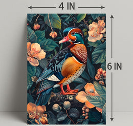 Vibrant Mandarin Duck William Morris Art Poster