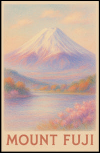 Mount Fuji Tranquil Landscape Abstract Poster