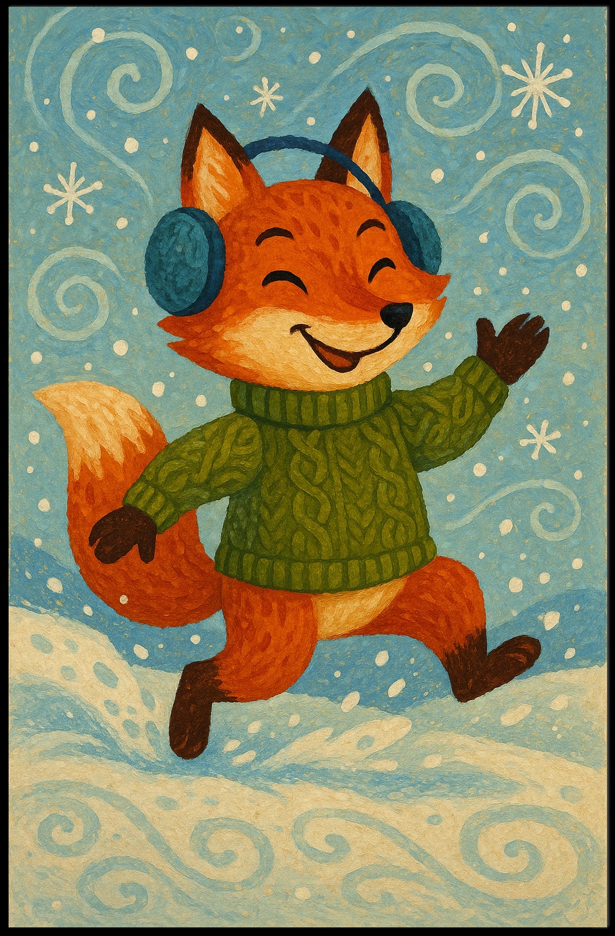 Winter Fox Delight Poster