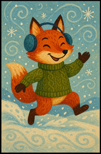 Winter Fox Delight Poster