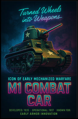 M1 Combat Car Icon Of Early Mechanized Poster