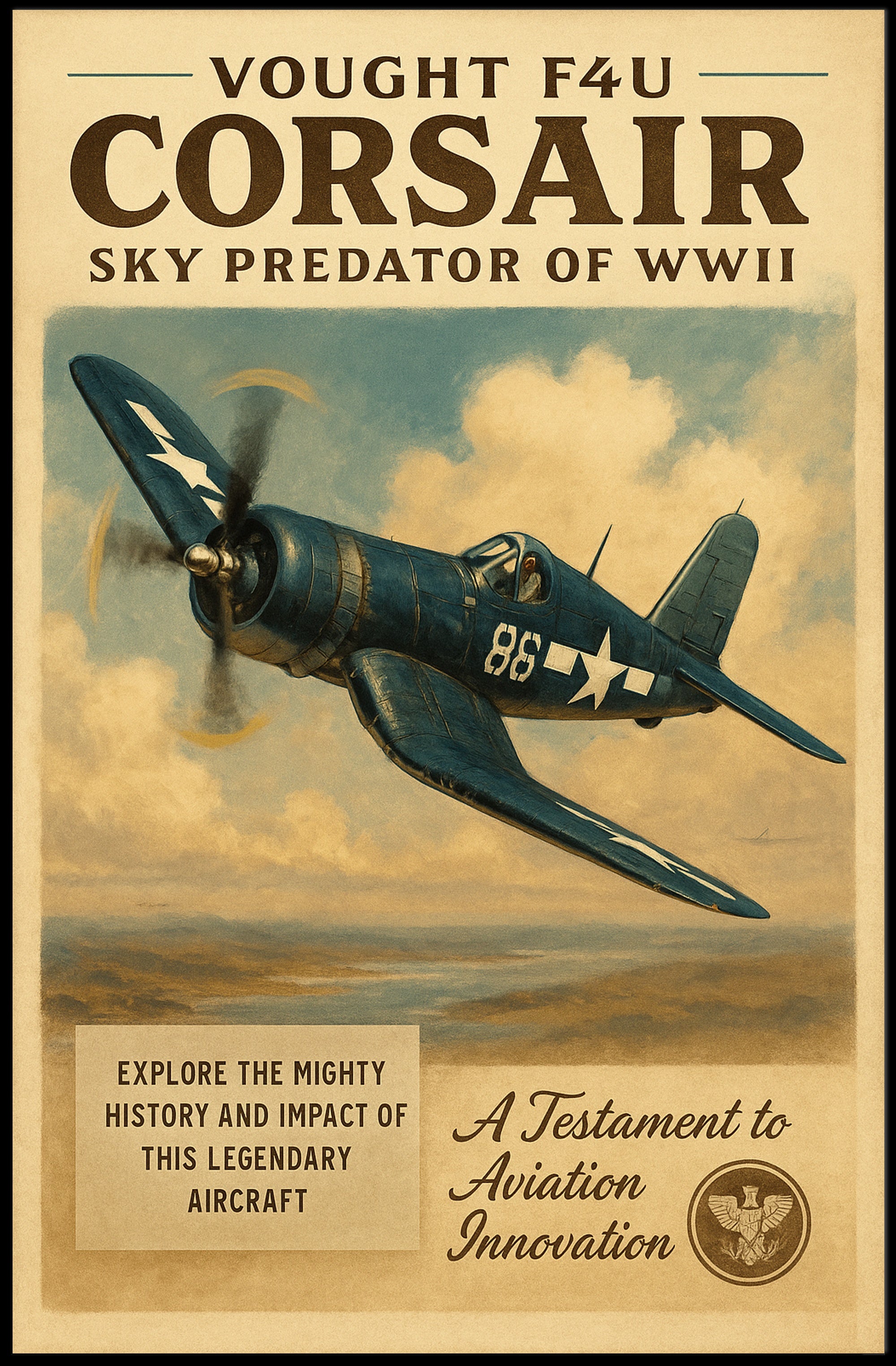 Vought F4U Corsair: Sky Predator of WWII Poster