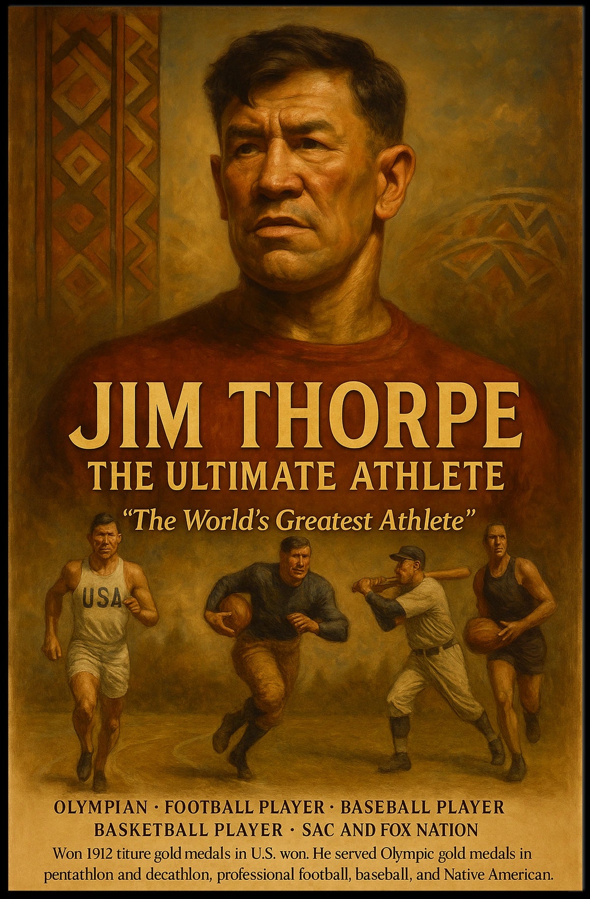 The Worlds Greatest Athlete Jim Thorpe Poster