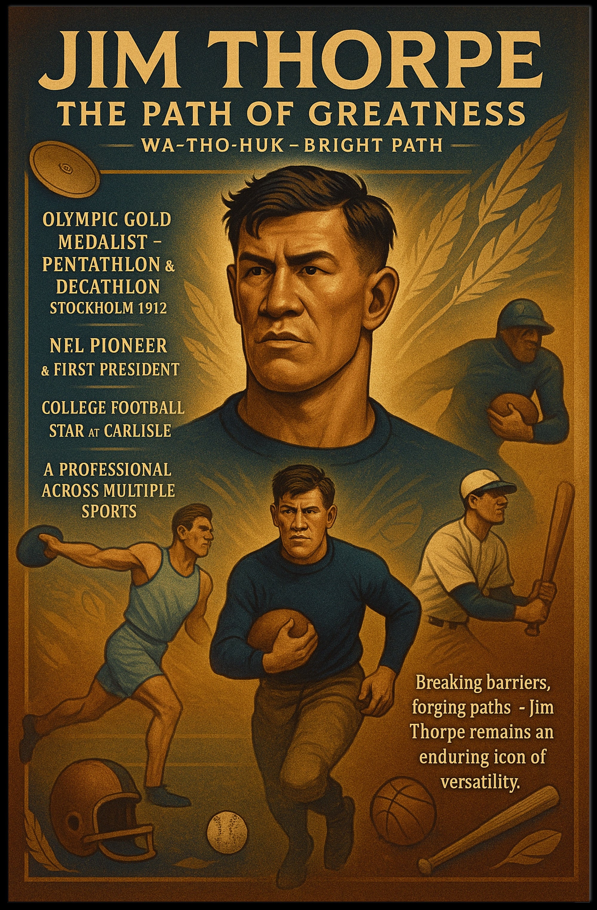 The Path of Greatness: Jim Thorpe Poster
