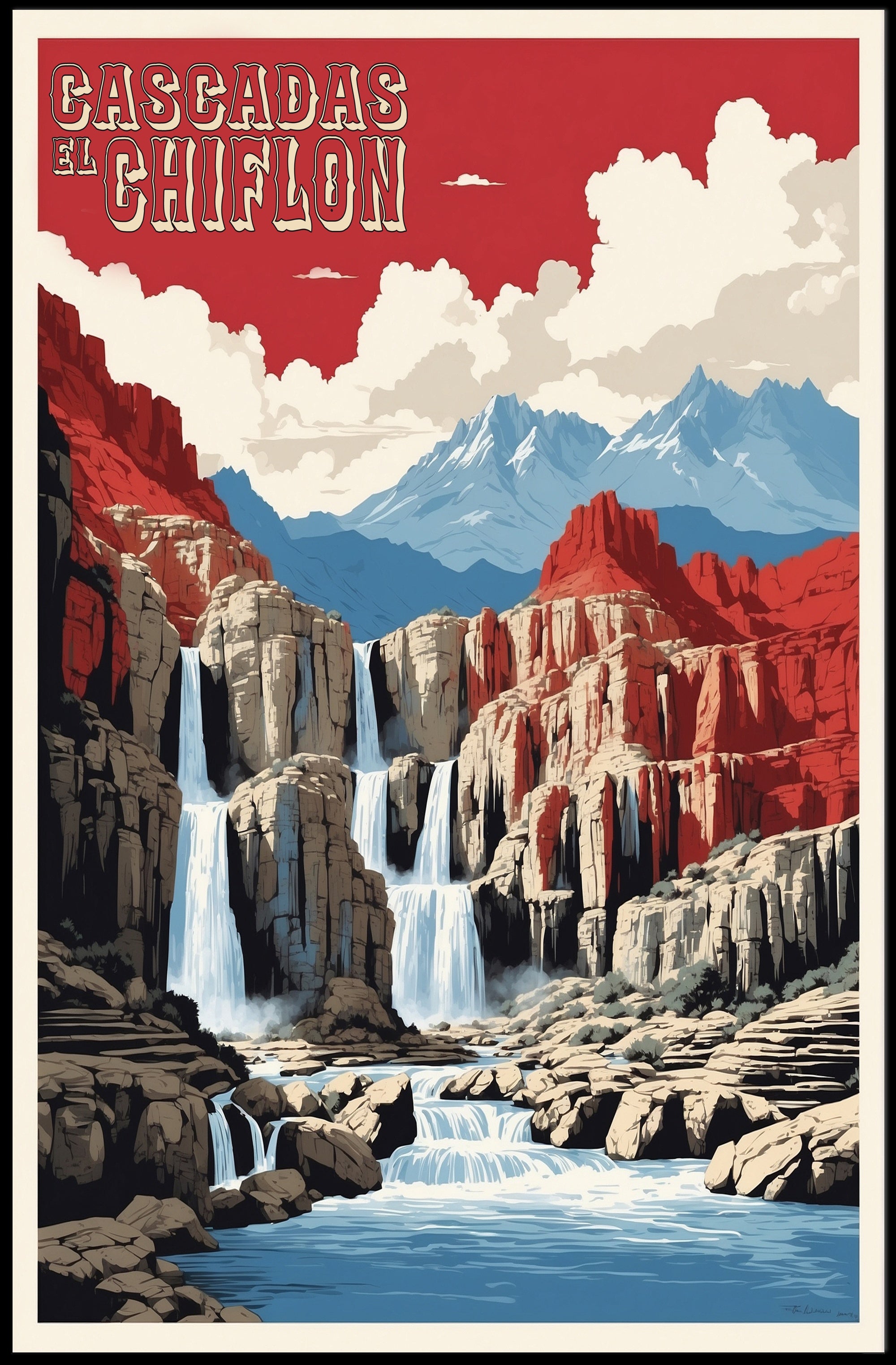 Cascadas El Chiflon Mexico National Park Poster