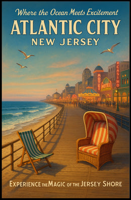Atlantic City Where the Ocean Meets Excitement Poster