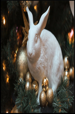 Festive Rabbit Sculpture Poster