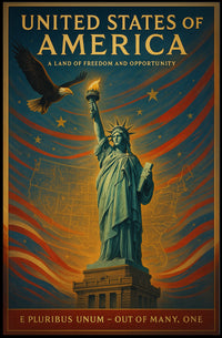 United States of America Land of Freedom Poster