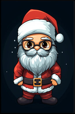 Santa Claus Cartoon Christmas Poster: Festive Holiday Art