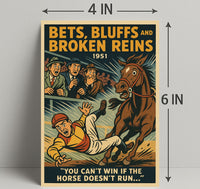 Bets Bluffs and Broken Reins 1951 Sports Poster