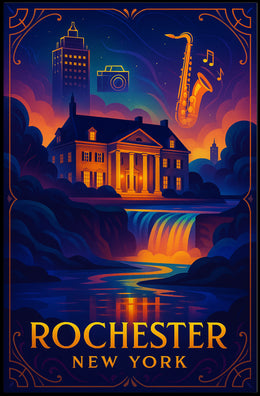 Rochester New York Scenic Travel Poster Vintage Wall Art