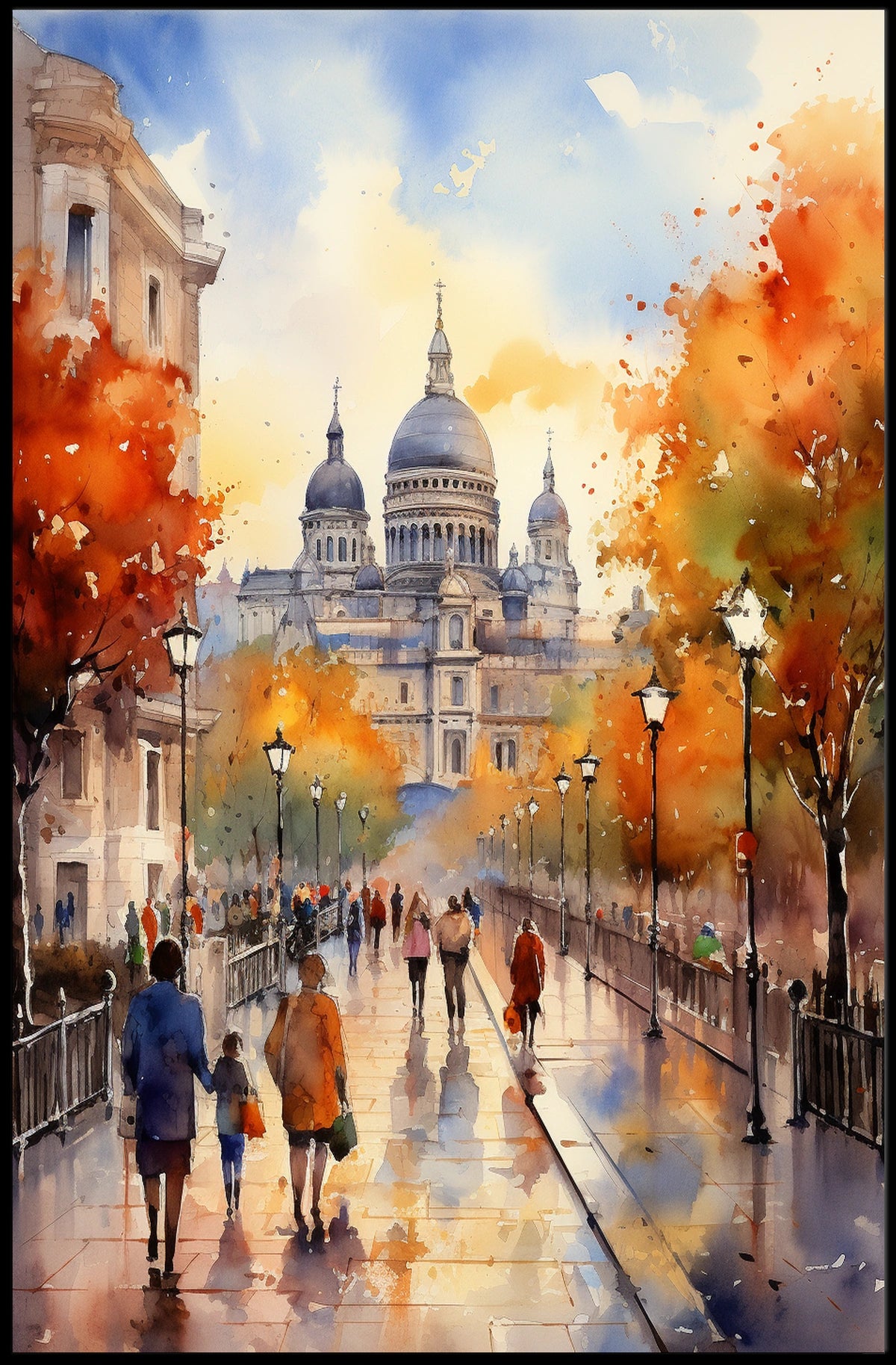Scenic Autumn Cityscape, Cultural or Heritage Poster