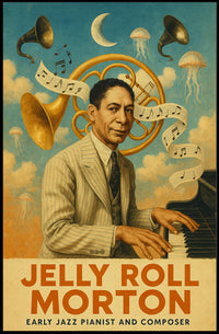 Jelly Roll Morton Early Jazz Pioneer Poster
