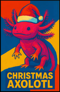 Christmas Axolotl Poster for Animal Lovers