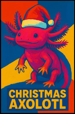 Christmas Axolotl Poster for Animal Lovers