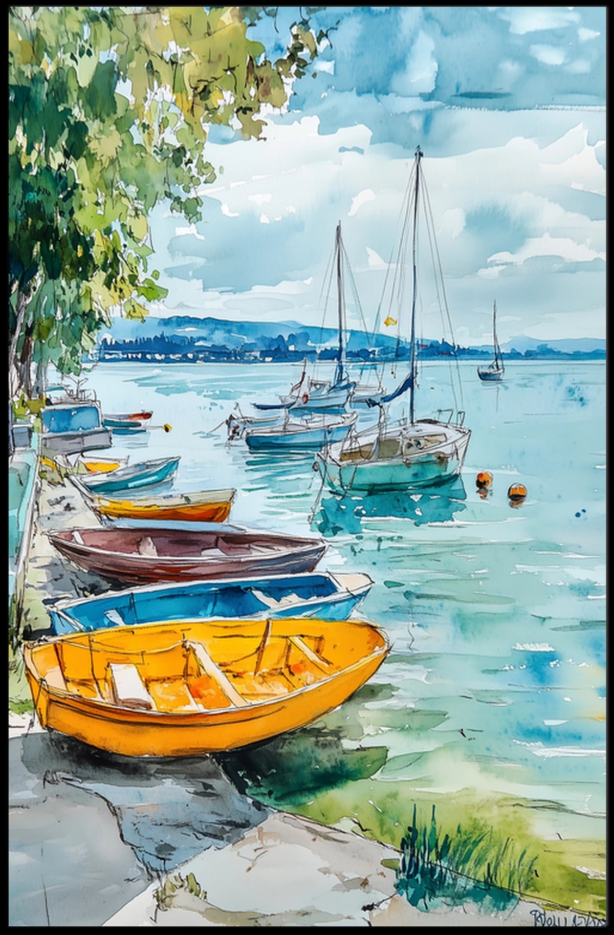 Hungary Lake Balaton Lakeside View Poster