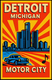 Detroit - Motor City Poster PosterGoat