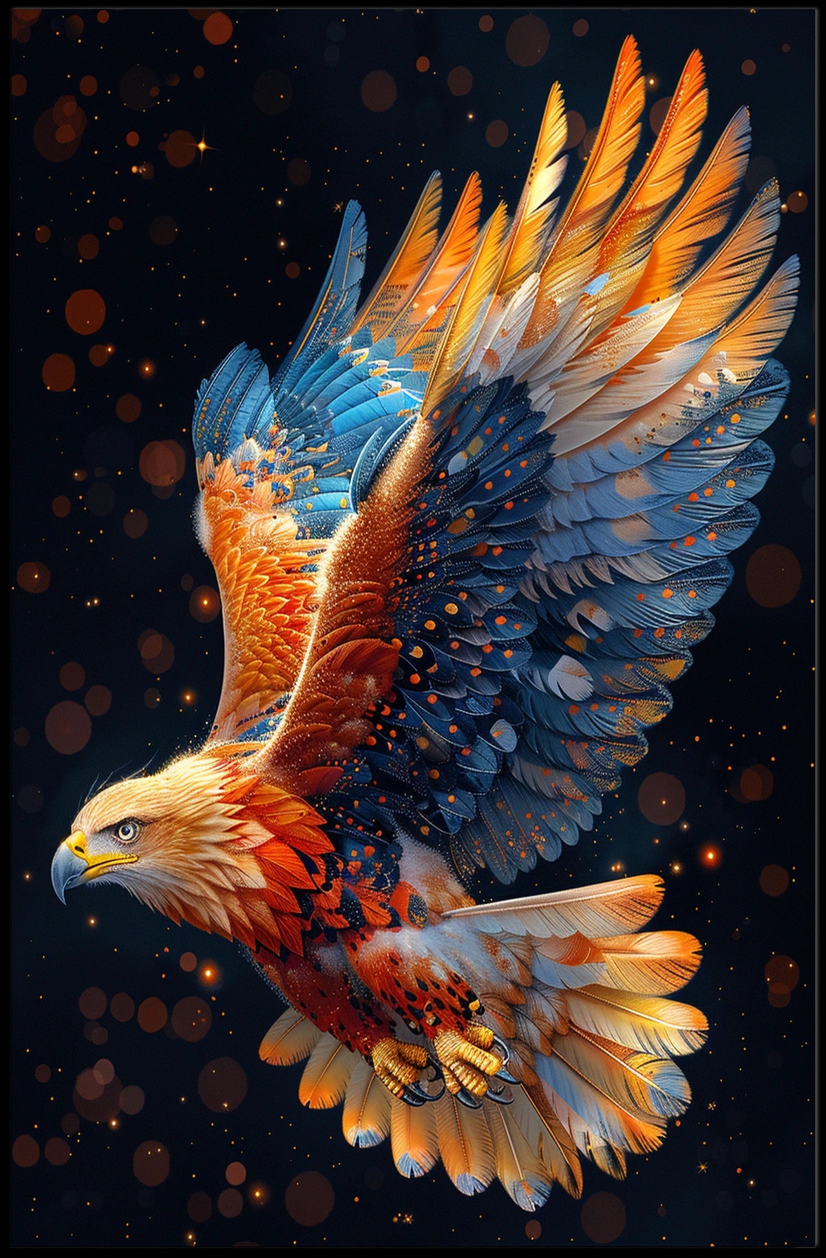 Majestic Eagle in Flight Surreal Art Poster
