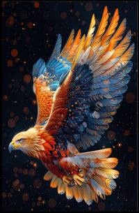 Majestic Eagle in Flight Surreal Art Poster