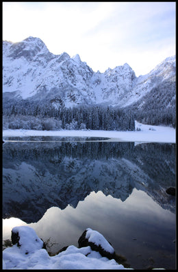 Serene Winter Lake Scene in National Park Poster