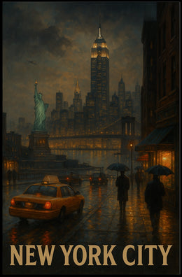 New York City at Dusk Poster