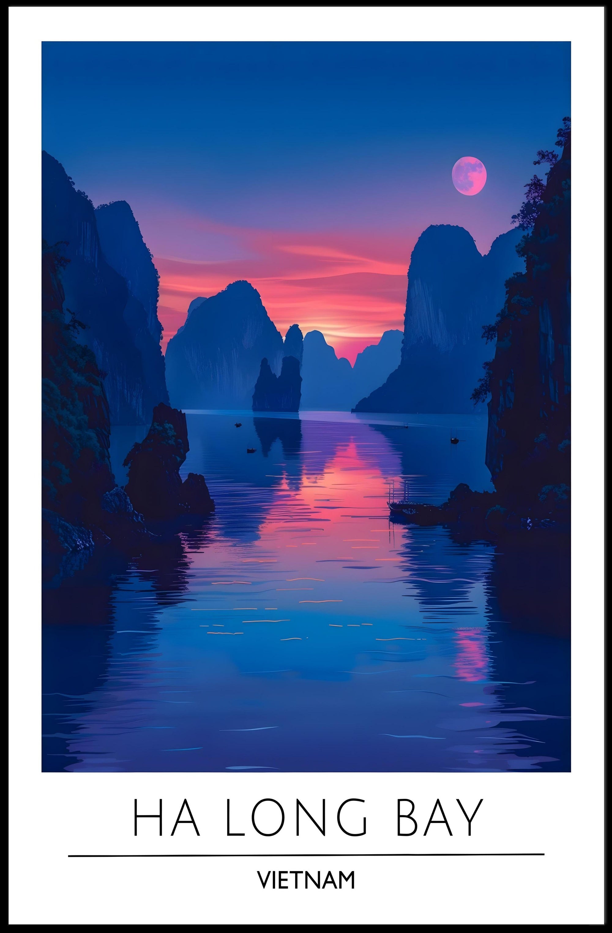 Scenic Ha Long Bay Travel Poster