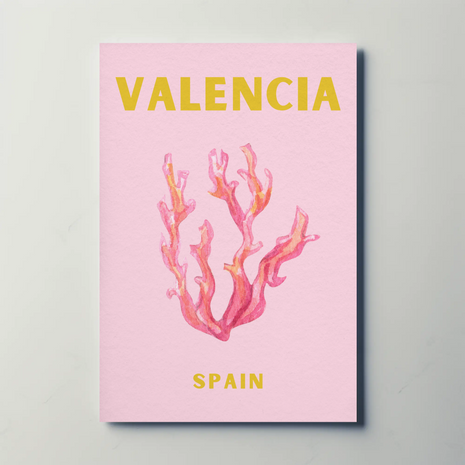 Valencia Coastal Tranquility Artistic Travel Poster