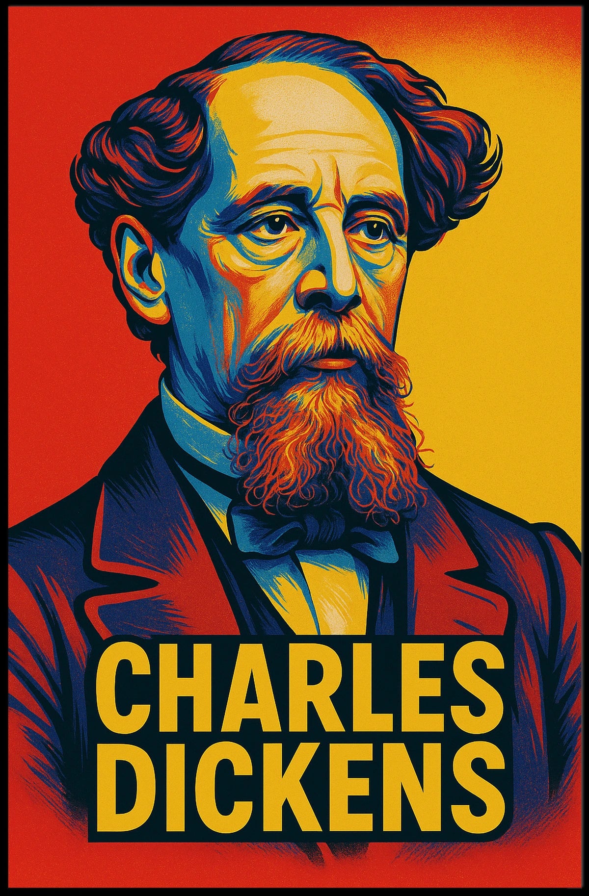 Charles Dickens Portrait Poster