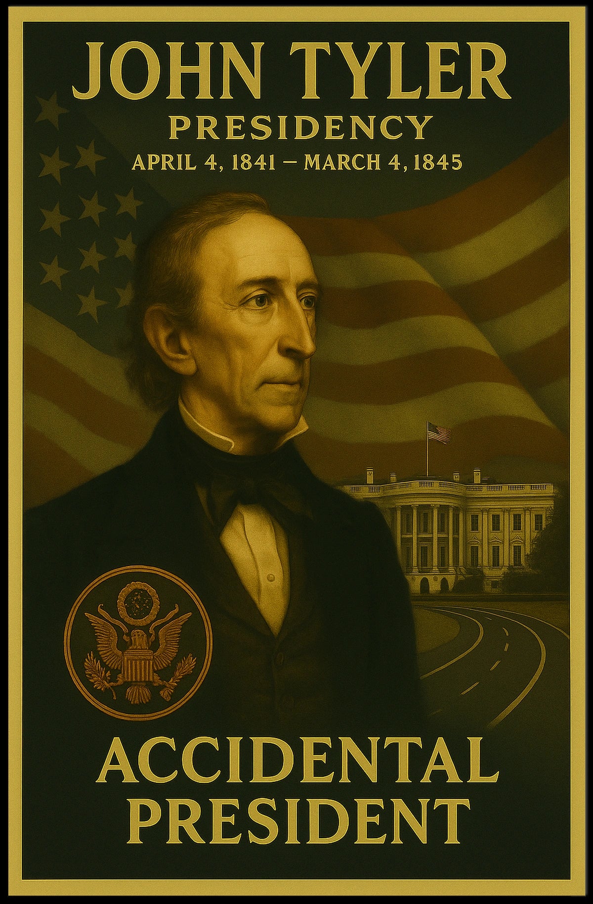 Accidental President John Tyler Historical or Presidential Poster