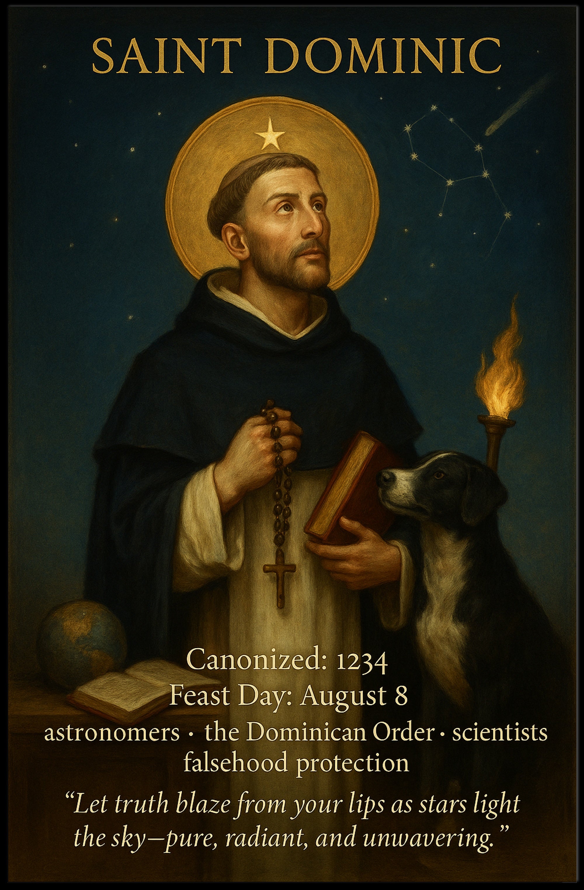 Saint Dominic Classic Vintage Religious Heritage Poster