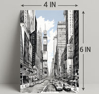 Urban Sketch Of Times Square Poster