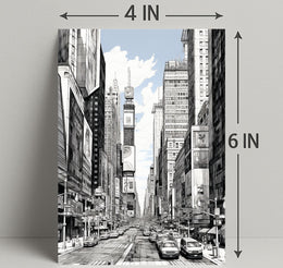 Urban Sketch Of Times Square Poster Abstract Wall Art