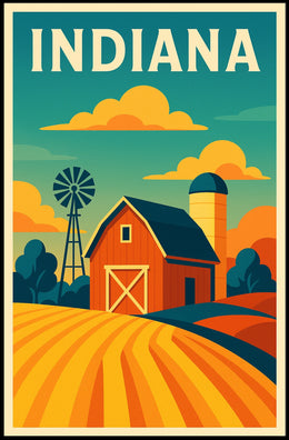 Indiana Farm Scene Poster