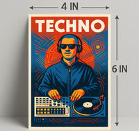 Techno Vibes Poster PosterGoat